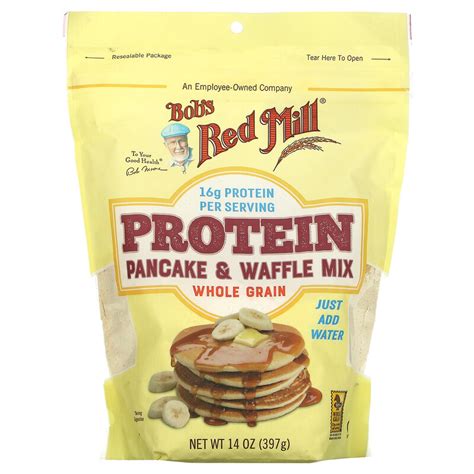 Bob's Red Mill, Protein Pancake & Waffle Mix, Whole Grain, 14 oz (397 g ...