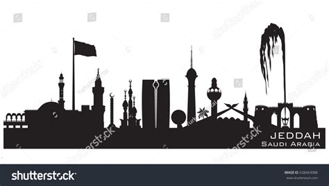 Jeddah Saudi Arabia Skyline Detailed Vector Stock Vector (Royalty Free ...