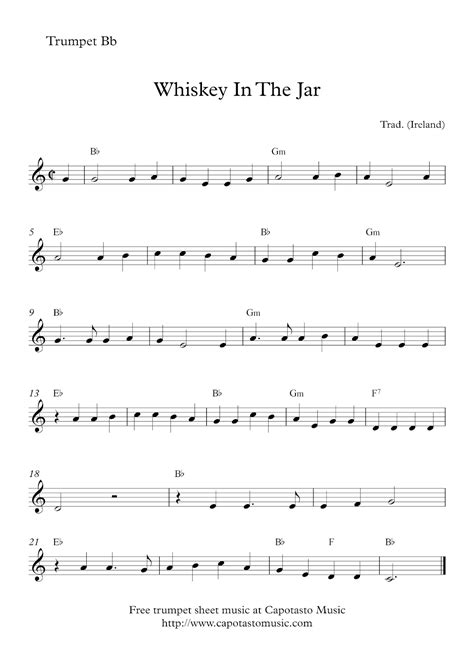 Easy Sheet Music For Beginners: Free easy trumpet sheet music | Whiskey ...