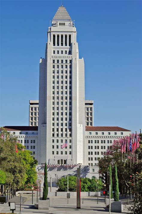 The Iconic Los Angeles City Hall Stock Photo - Image of angeles ...