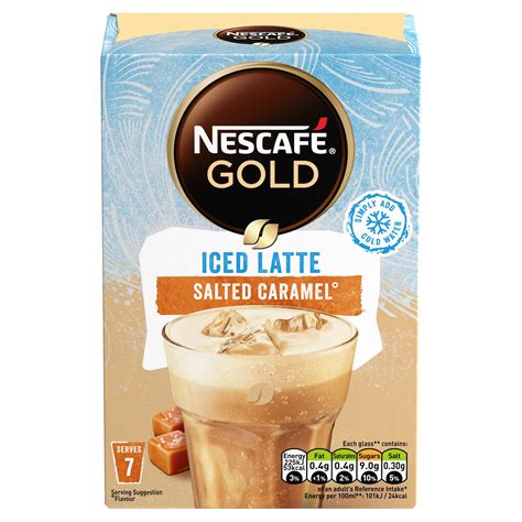 Nescafe Gold Iced Salted Caramel Latte Instant Coffee 7 x 14.5g Sachets | Instant & Ground ...