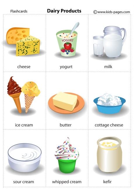 Dairy Products flashcard | Food flashcards, Flashcards, No dairy recipes