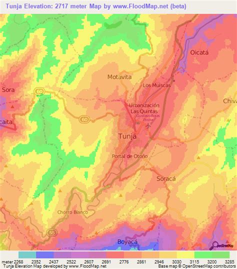 Elevation of Tunja,Colombia Elevation Map, Topography, Contour