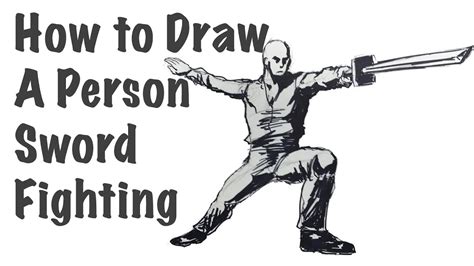 How to Draw a Person Sword Fighting - YouTube