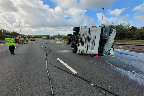 M6 crash: Major motorway closed after gallons of milk spills onto road amid tanker crash