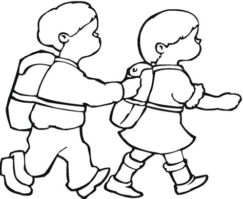 Child Walking Clipart Black And White