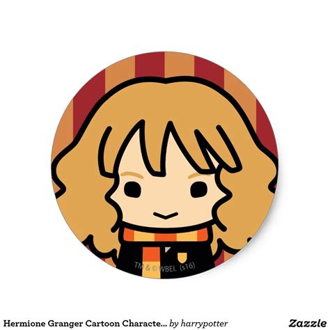 Hermione Granger Cartoon Character Art Classic Round Sticker | Zazzle | Harry potter painting ...