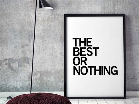 The best or nothing poster motivation design modern motto | Etsy