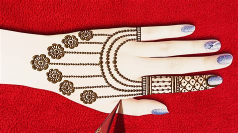 Amazing Easy Jewellery Mehndi Design for Back Hand-Simple Back Hand Mehendi Design - YouTube