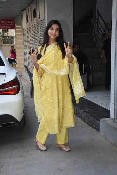 Nora Fatehi Makes Rare Appearance In Ethnic Outfit