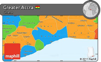 Free Political Simple Map of Greater Accra