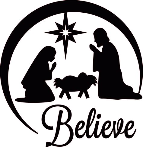 Beautiful Christmas Nativity Silhouette