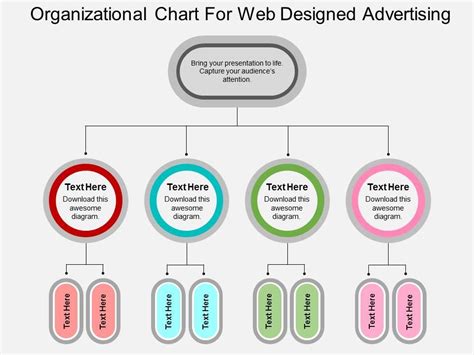 Organizational Chart For Web Design And Advertising Flat Powerpoint Design | PowerPoint Slide ...