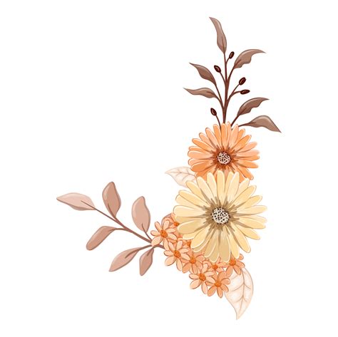 Orange Flower Arrangement with watercolor style 15739539 PNG