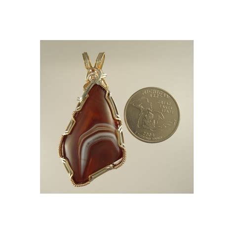 Classy Lake Superior Agate hand crafted wire-wrapped pendant