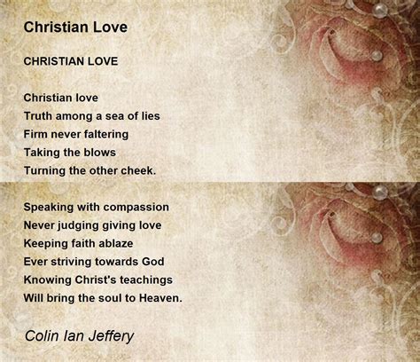 Christian Love - Christian Love Poem by Colin Ian Jeffery