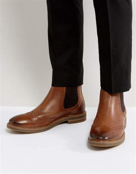 Base London | Base London Riley Leather Brogue Chelsea Boots