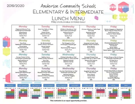Monthly Lunch Menus – Lunch Menu – Eastside Elementary School | School lunch menu, Lunch menu ...