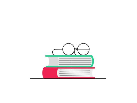 a stack of books with glasses on top