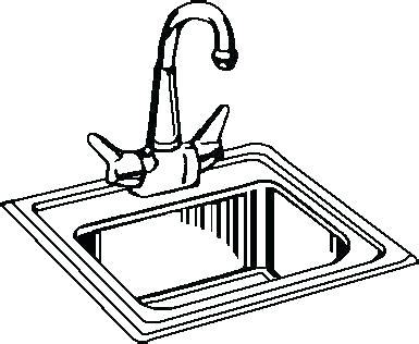 Sink Clip Art Black And White Sketch Coloring Page