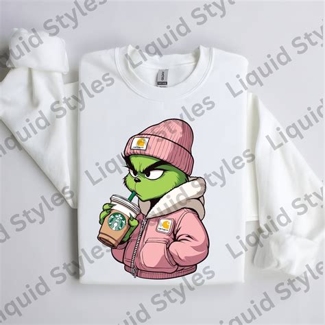 Boujee Grinch, Grinch Starbucks Coffee Png, Grinch Png, Grinch Digital ...