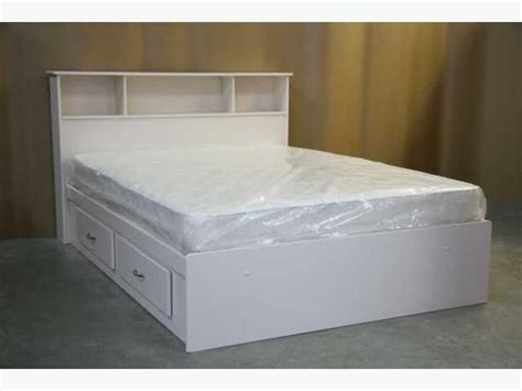 White Queen Size Captains Bed Frame and Headboard **Brand New** Queen ...