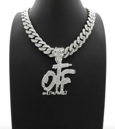 Lil Durk Necklace OTF Pendant OBlock Chain OTF Only The Family Hip Hop Rapper Simulated Diamond ...