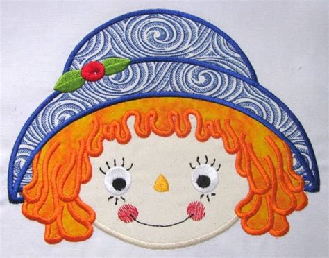 Raggedy Ann Faces 03 Machine Applique Embroidery Design - Etsy