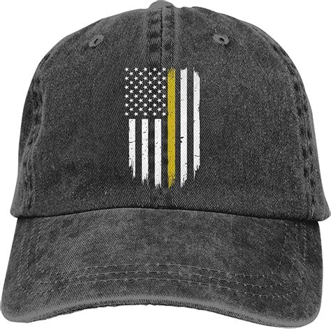 Vintage Baseball Cap, Unisex 911 Dispatcher Thin Gold Line Flag Adjustable Baseball Hats Twill ...