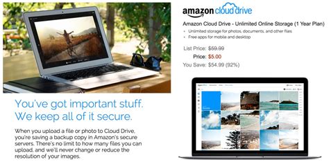 Amazon Cloud Drive 1-Year Unlimited Online Storage: $5 (Reg. $60)