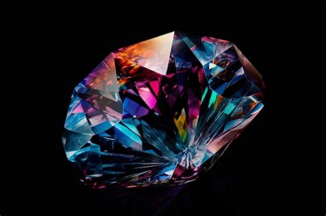 Premium Photo | A rainbow diamond crystal digital art illustration