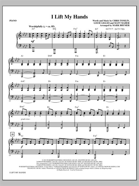 I Lift My Hands - Piano | Sheet Music Direct