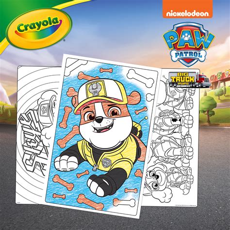 Crayola Paw Patrol Giant Coloring Book Pages, 18 Coloring Pages, Gifts for Kids, Ages 3 ...