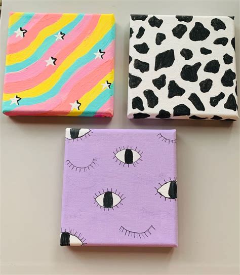 5” by 5” Aesthetic Canvas Paintings | Mini canvas art, Diy canvas art, Diy art painting