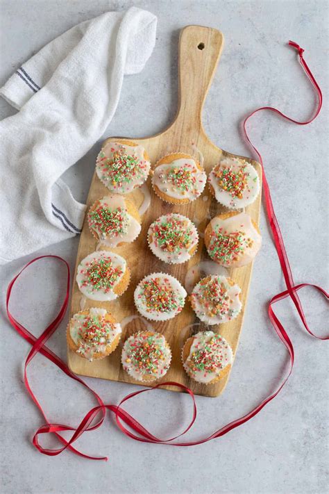 Easy Christmas Fairy Cakes with Sprinkles - Effortless Foodie