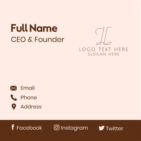 Startup Cursive Letter L Business Card | BrandCrowd Business Card Maker