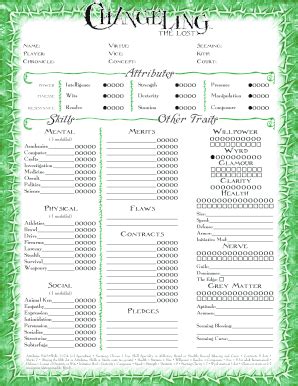 Changeling the Lost Character Sheet: Complete with ease | airSlate SignNow