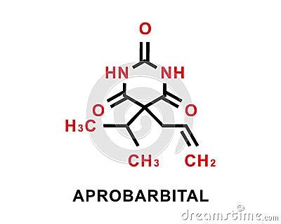 Aprobarbital Chemical Formula. Aprobarbital Chemical Molecular Structure. Vector Illustration ...