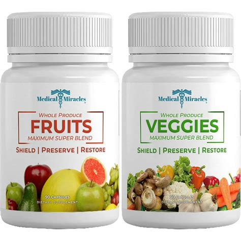 NEW. Medical Miracles - Fruit and Vegetable Supplements - 2 Pack 90 ...