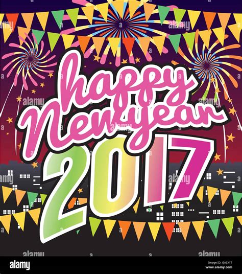 Happy New Year 2017 Celebration Vector Illustration Stock Vector Image ...