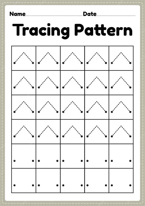 Premium Vector | Tracing pattern lines worksheet for kindergarten preschool and montessori ...