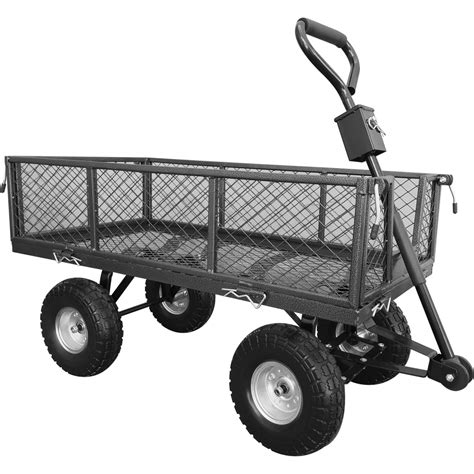 Handy THGT Small Steel Garden Trolley with Punctureless Wheels | Garden Trolleys