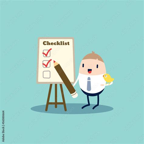 Checklist cartoon Illustration Stock Vector | Adobe Stock