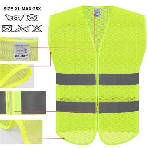 HIGH VISIBILITY SAFETY VEST-6 YELLOW (MESH) - Protective Equipment,Workwear&Apparel