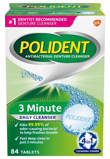 3-Minute Denture Cleanser: Denture Cleaning Tablets | Polident