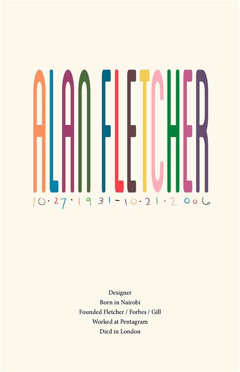 Alan Fletcher Poster on Behance