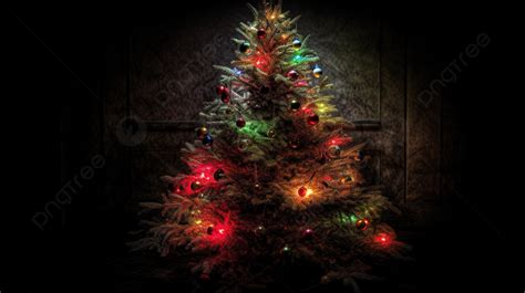 Christmas Tree Is Shown On Dark Background, Pretty Christmas Tree ...