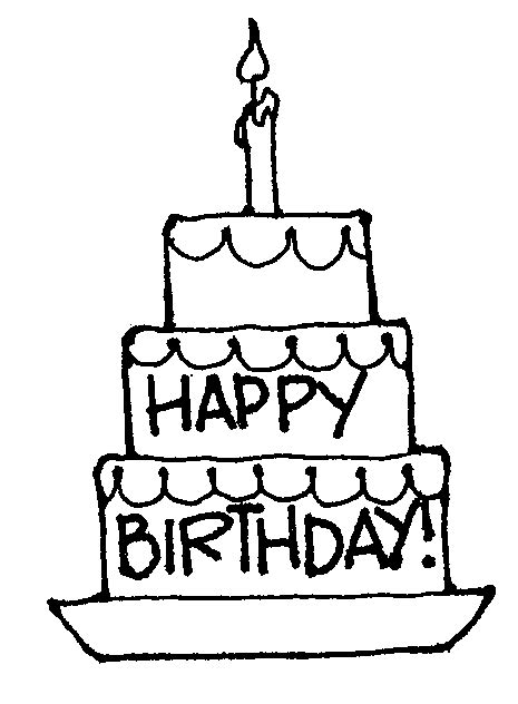 Birthday Cake Black And White Clipart - ClipArt Best