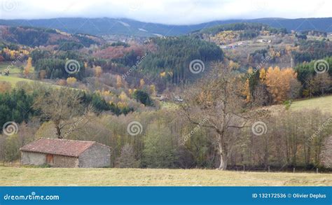 Autumn Landscape in Livradois Forez, Auvergne France Stock Photo - Image of france, mountains ...