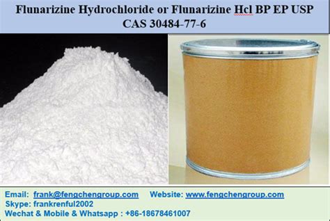 Flunarizine Hydrochloride Or Flunarizine Hcl BP EP USP CAS 30484-77-6 ...